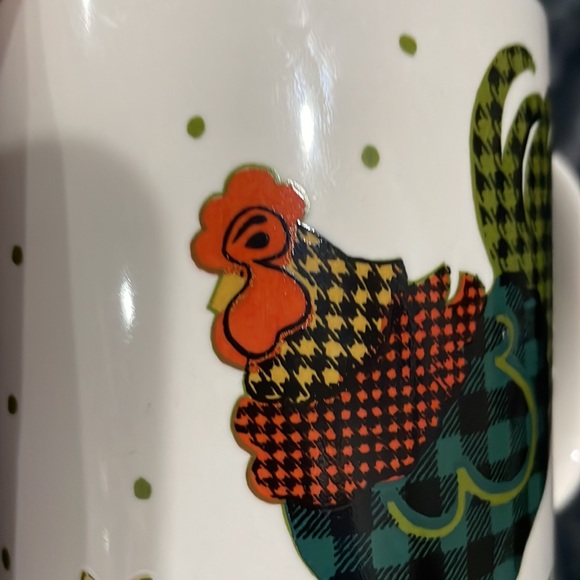 Ingleman Designs Plaid patchwork Rooster Image Mug - Picture 3 of 14